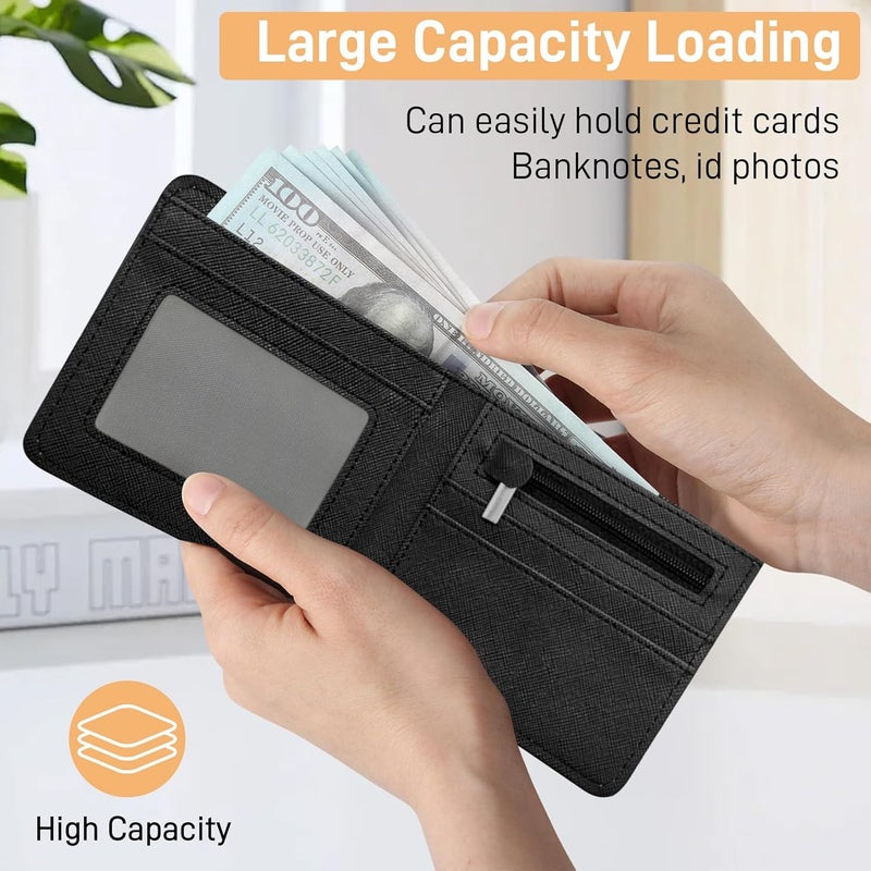 Bebomne Teen Boys Wallet for Kids - Football Kids Wallet for Boys Leather Credit Id Card Cash Holder Rfid Blocking Zipper Cool Funny with Coin Pocket Id Window Bifold Sports Design for Teen Birthday Gifts - Image 3